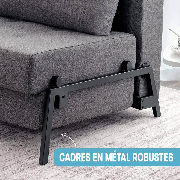Canapé lit Vonanda, Chaise convertible, Lit d’invité multifonctionnel – Image 6