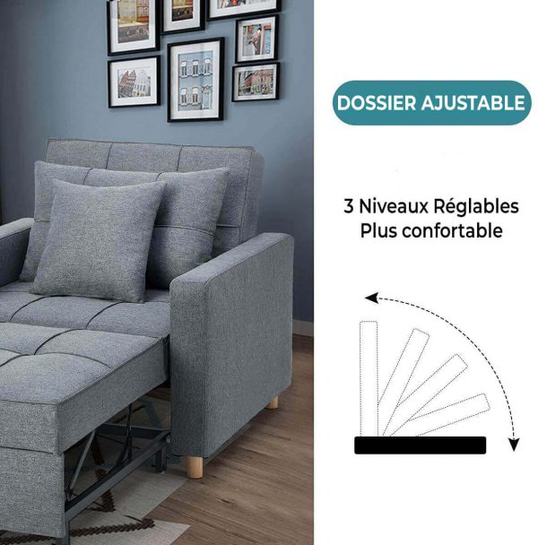 Chaise Convertible Lit 3-en-1 Multi-Fonctions – Image 7