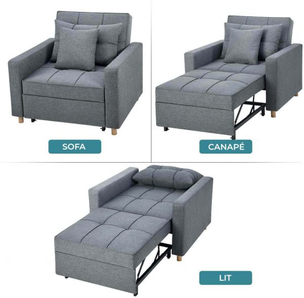 Chaise Convertible Lit 3-en-1 Multi-Fonctions – Image 9